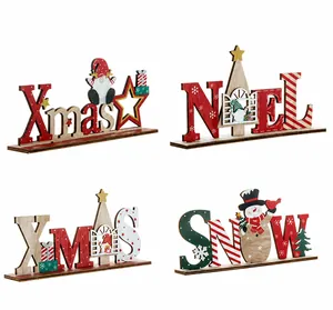 Gedetailleerde afmetingen en gewicht voor houten Xmas, Noel en Snow tafeldecoraties