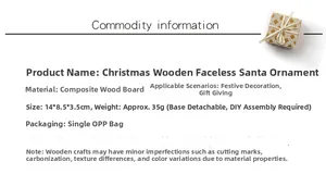 Detail showing dimensions and DIY assembly features of a wooden faceless Christmas gnome