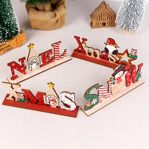 Decorazioni natalizie in legno da scrivania con scritte Noel, Xmas e Snow festive