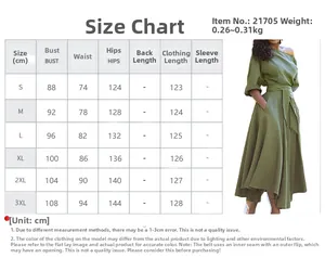 Size chart for one-shoulder maxi dress with measurements in cm for sizes S to 3XL