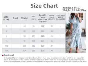 Tableau des tailles et guide de mesure pour la robe midi élégante à imprimé floral