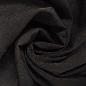 Close-up of premium black textile fabric texture with soft folds and woven details
