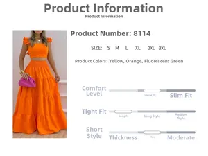 Detailed chart of women's two-piece set featuring cropped ruffle top and tiered maxi skirt