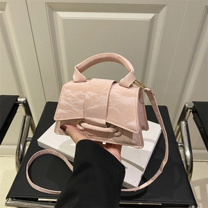 Niche Design PU Leather Mini Tote Handbag For Women Marble Crinkled Texture Flap Shoulder Crossbody Bag Fashion Commute Bag