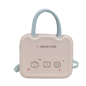 Mini sac bandoulière rose et bleu avec motifs d'ours mignons pour filles et ados