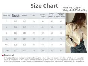 Tabla de tallas detallada para chaqueta blazer vintage elegante con bolsillos
