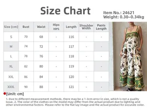 Detailed size chart for the graffiti floral print high waist maxi dress from S to XXXL
