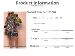 Detail view of printed long sleeve mini dress with colorful retro abstract patterns