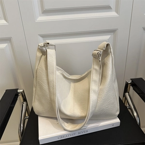 Sac Hobo Femme Grande Capacité Sac à Épaule en Similicuir Rétro Sac Décontracté Dumpling Sac Fourre-Tout Mode Navetteur