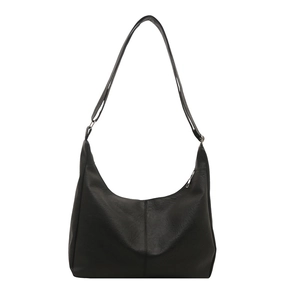 Grand sac hobo noir en forme de croissant avec bandoulière réglable pour femmes