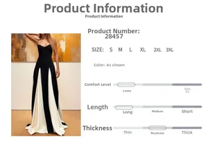 Detail view of a color-block maxi dress with vertical white stripes and waist-slimming fit