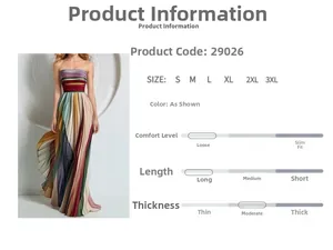 Guide des tailles pour robe plissée bustier à taille haute avec motifs multicolores