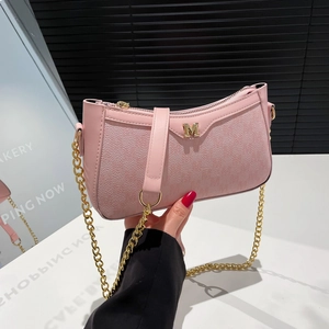 Women Retro M Letter Monogram Underarm Bag PU Leather Fashion Chain Crossbody Shoulder Bag Small Square Bag Handbag