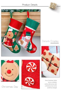 Detail of embroidered Christmas stockings featuring gingerbread man and snowman designs