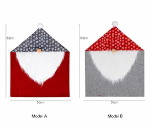 Détails des housses de chaise de nain de Noël avec bonnets à flocons et dimensions