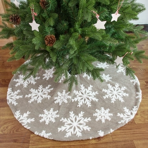 Schneeflockenmuster Shu Baumwollsamt Weihnachtsbaumdecke Runde Basisabdeckung Für Feiertag Party Zuhause Innen Dekoration