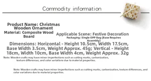 Detailed size specifications for painted wood Christmas gnome table decorations