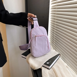 Women's Urban Minimalist Nylon Chest Bag Japanese Ins Style Lightweight Crossbody Sling Bag Adjustable Strap Waist Pack