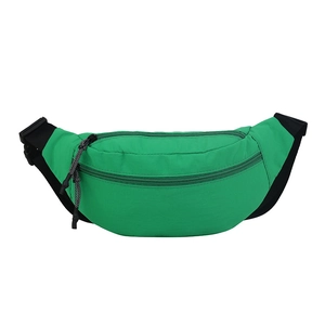 Durable green high-capacity waterproof waist bag for men with adjustable nylon strap
