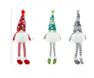 Detailed size chart for Christmas gnomes in red, green, and gray with led lights