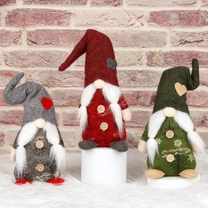 Weihnachtsgnom Deko Rudolph Gesichtlose Plüschpuppe Nordisches Stehendes Ornament Mit Herzmuster Für Festliche Heimdekoration
