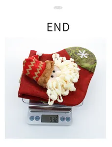 Large red burlap Christmas stocking with 3D Santa Claus and weight display at 97.8g