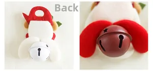 Close-up of 6cm Christmas bell with plush white faux fur and star cutout detail