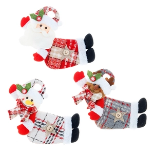 Dreiteiliges Weihnachtsanhänger-Set mit Weihnachtsmann, Schneemann und Rentier-Puppen