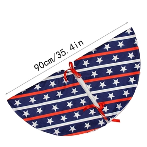 90cm American flag pattern semi-circle Christmas tree skirt with stars and stripes