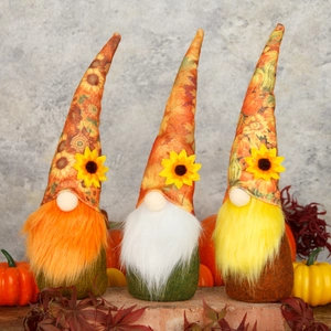 Autumn Harvest Gnome Decoration Thanksgiving Sunflower Plush Tomte Faceless Doll For Home Table Ornament Festive Figurine Gift