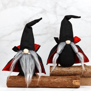 Halloween Vampir Gnom Plüsch Dekoration Hexe Gesichtslos Puppe Mit Umhang Für Tischplatte Haus Party Ornament Gothisch Geschenk