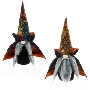 Halloween gnome dolls with witch hats and cloaks for holiday party table decorations