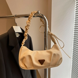 Borsa Sotto l'Ascella Donna con Cinturino Arricciato Moda Hobo Borsa a Tracolla con Piastra a Triangolo Tela Denim Borsetta