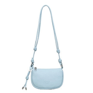 Sac bandoulière bleu clair texture lychee avec bandoulière en cuir nouée élégante