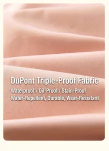 Close-up of pink outdoor fabric with waterproof, oil-resistant and anti-stain texture