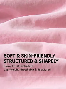 Soft pink high-quality cotton kids wide-leg trousers with breathable skin-friendly texture