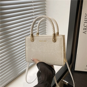 Women Fashion Snakeskin Pattern PU Leather Crossbody Bag Minimalist Large Capacity Handbag With Woven Handle For Daily Work
