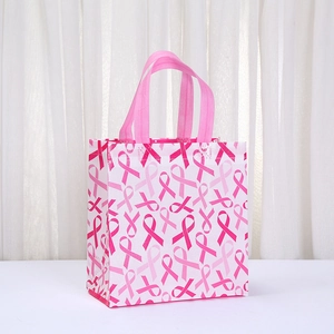 Borsa regalo in tessuto non tessuto con nastri rosa stampati per la cura delle donne