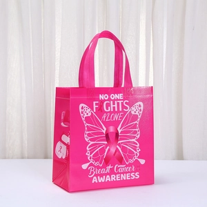 Borsa tote rosa in tessuto non tessuto per la prevenzione del tumore al seno
