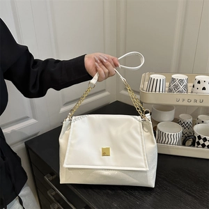 Sac à Bandoulière Carré en Cuir PU pour Femmes Motif Serpent Gaufré Chaîne Dorée Sacoche Décontractée de Bureau Messenger Bag