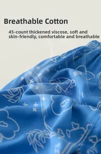 Dettaglio traspirante dei pantaloni antizanzare leggeri in viscosa per bambini blu