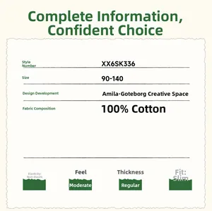 Guide des tailles détaillé et fiche technique du short d'été en coton pour filles