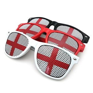 England flag pinhole sunglasses for fans in black, red, and white frames