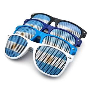 Argentina Flag Pinhole Sticker Sunglasses UV400 PC Frame AC Lens Square Party Support Fan Glasses For World Cup Event