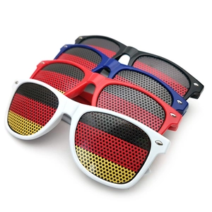 German flag pinhole sunglasses for World Cup events with vintage square frames