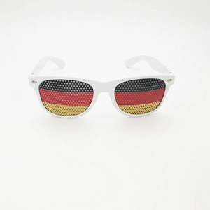 Germany Flag Pinhole Lens Soccer Fans Party Sunglasses UV400 Plastic Frame Rivet Decorative Support Eyewear For World Cup Festival