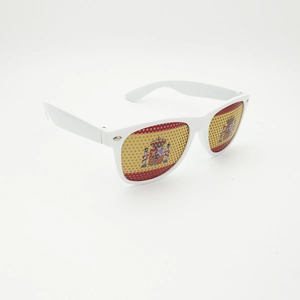 Lunettes de soleil drapeau espagnol avec monture blanche pour sports et fêtes