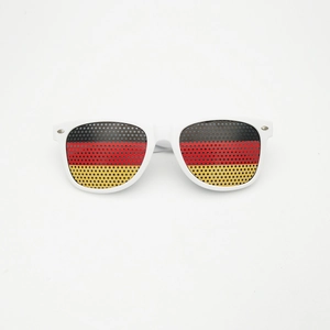German flag pattern grid lenses on white plastic frame UV400 lightweight party sunglasses