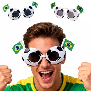 Lunettes de Soleil de Football Créatives Avec Drapeau National de la Coupe du Monde pour Fans Accessoires de Fête Hommes Femmes
