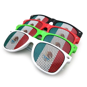 Mexican flag pattern mesh lens sunglasses with plastic frames in four colors for party decor